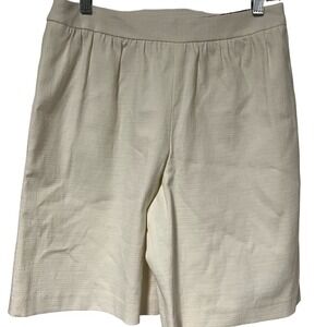 Milly of New York Cream Ivory Textured Cotton Blend High‎ Waist Shorts Size 4